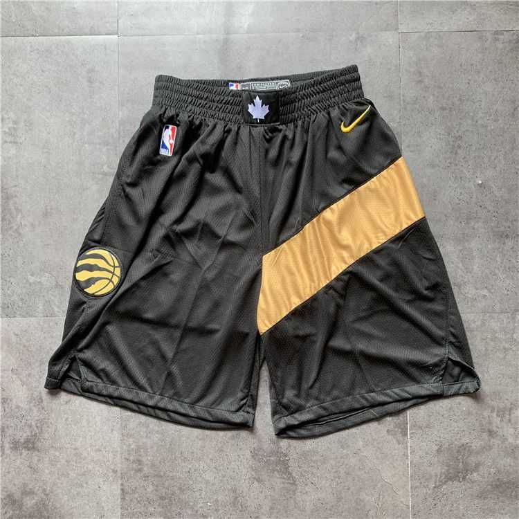 Men NBA Toronto Raptors Black Nike Shorts 0416
